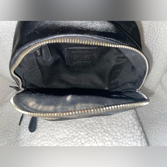 COACH Signature Mini Charlie Zebra Print Backpack black chalk - Picture 7 of 10